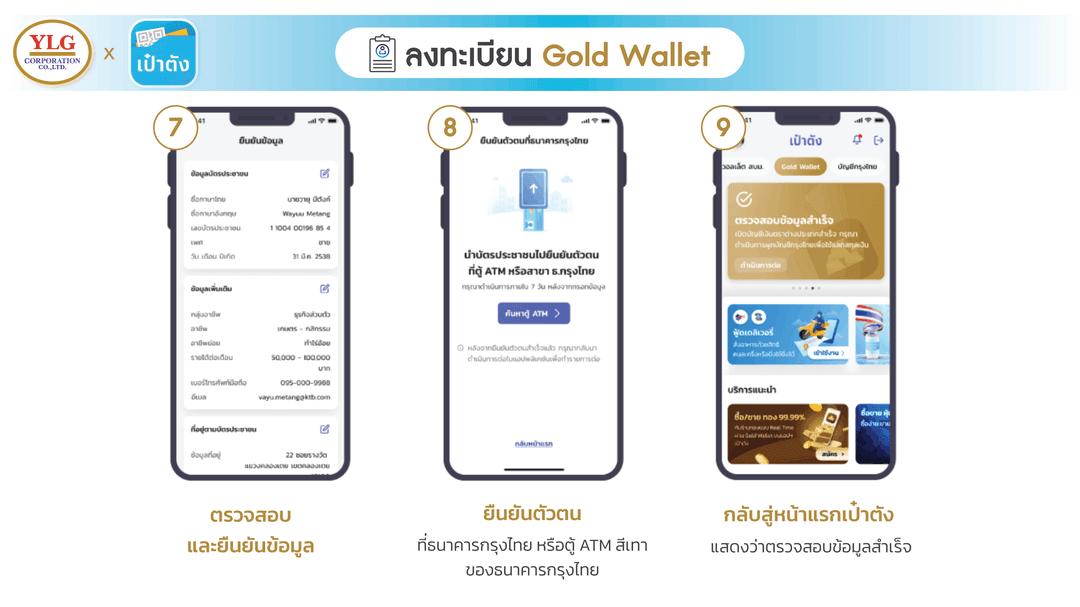 1. ลงทะเบียน Gold Wallet